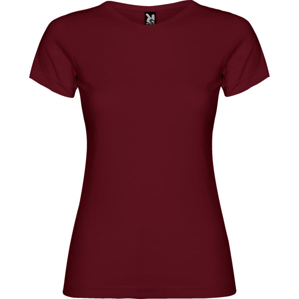 Camiseta manga corta JAMAICA en color granate — estampación y bordado de tu diseño