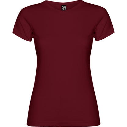 Camiseta manga corta JAMAICA en color granate — estampación y bordado de tu diseño