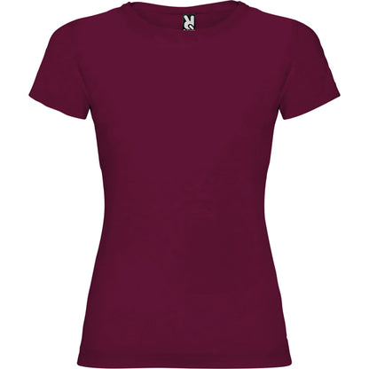 Camiseta manga corta JAMAICA en color borgoña para personalizar con tu logo, nombre o foto