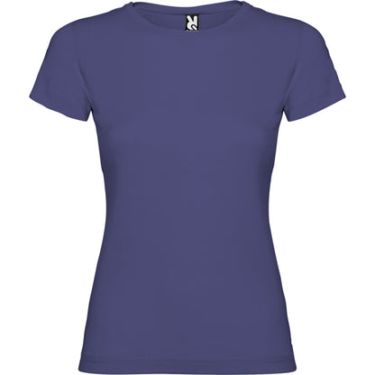 Camiseta manga corta JAMAICA en color azul denim — estampación y bordado de tu diseño