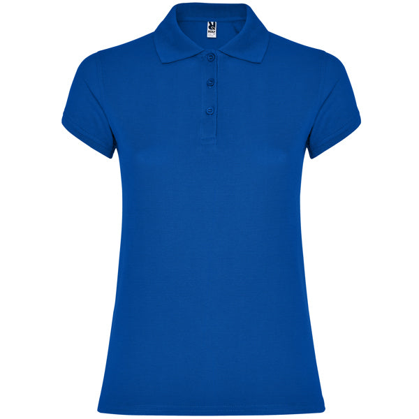 Polo manga corta STAR WOMAN en color royal, personalización a medida en Crea41