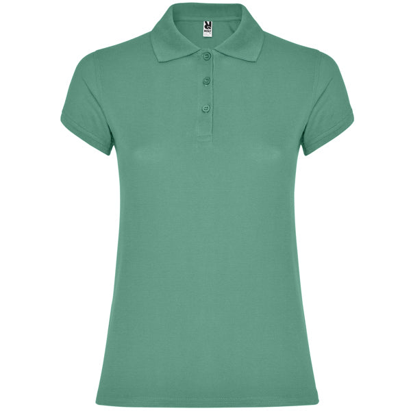 Polo manga corta STAR WOMAN personalizable online — menta oscuro, taller en Madrid