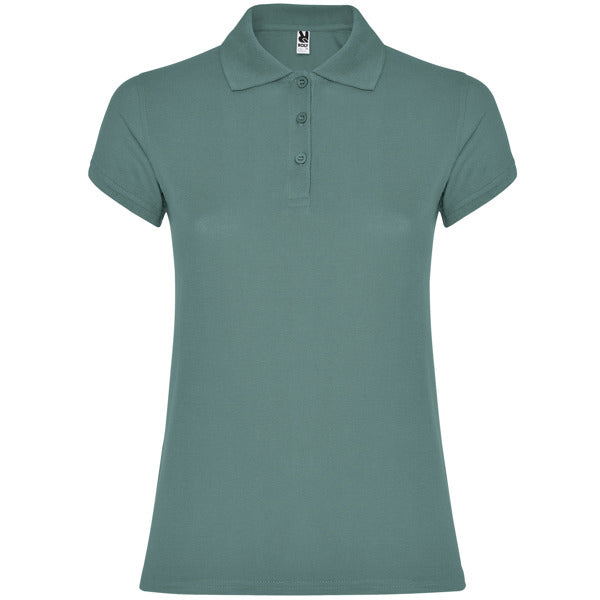 Polo manga corta STAR WOMAN personalizable online — azul calma, taller en Madrid