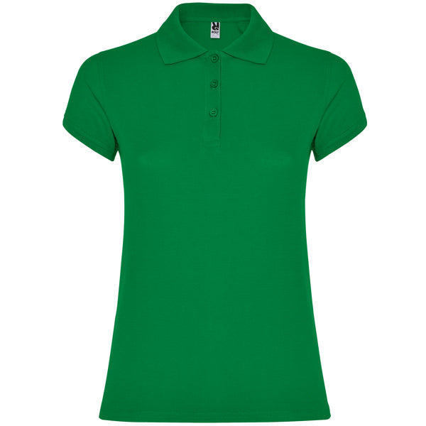 Polo manga corta STAR WOMAN en color verde tropical para personalizar con tu logo, nombre o foto