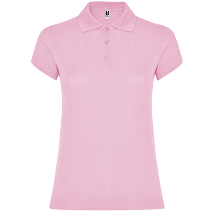 Polo manga corta STAR WOMAN en color rosa claro para personalizar con tu logo, nombre o foto