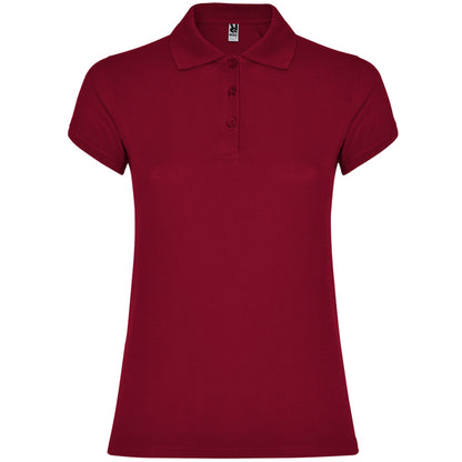 Polo manga corta STAR WOMAN personalizable online — granate, taller en Madrid