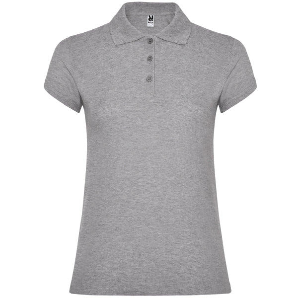 Polo manga corta STAR WOMAN en color gris vigore para personalizar con tu logo, nombre o foto