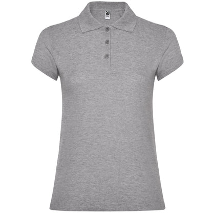 Polo manga corta STAR WOMAN en color gris vigore para personalizar con tu logo, nombre o foto