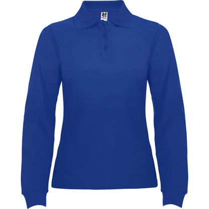 Polo manga larga ESTRELLA WOMAN L/S en color royal — estampación y bordado de tu diseño