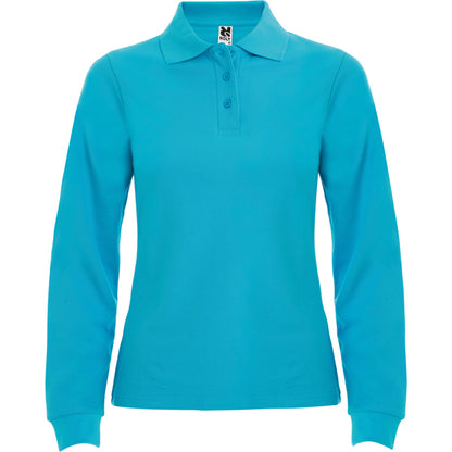 Polo manga larga ESTRELLA WOMAN L/S en color turquesa para personalizar con tu logo, nombre o foto