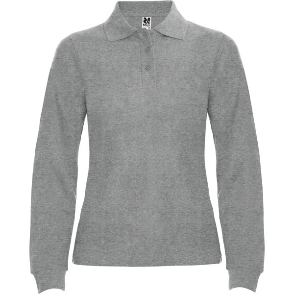 Polo manga larga ESTRELLA WOMAN L/S en color gris vigore para personalizar con tu logo, nombre o foto