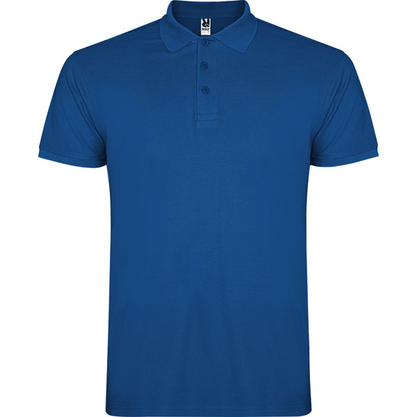 Polo manga corta STAR en color royal — estampación y bordado de tu diseño