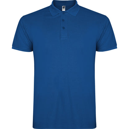Polo manga corta STAR en color royal — estampación y bordado de tu diseño