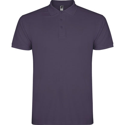 Polo manga corta STAR en color lila — estampación y bordado de tu diseño