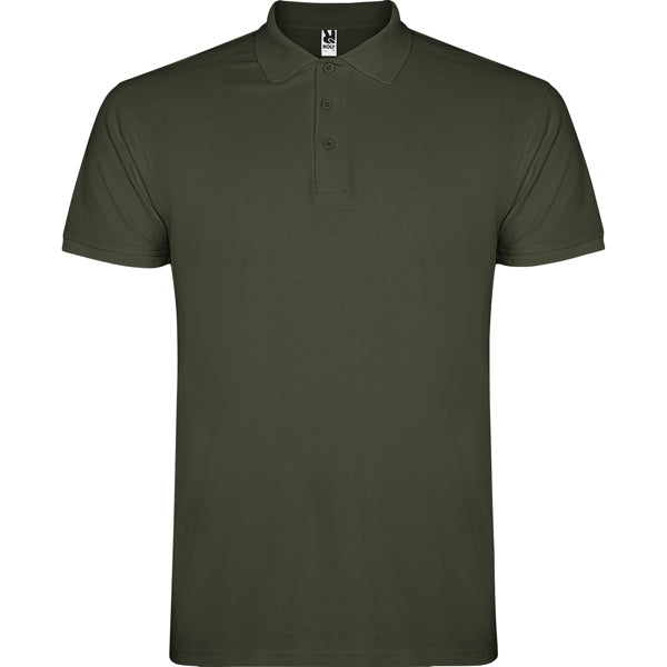 Polo manga corta STAR personalizable online — verde aventura, taller en Madrid