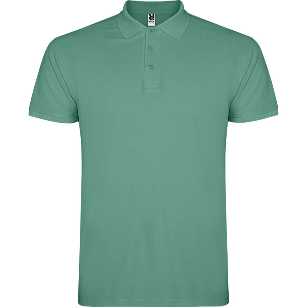 Polo manga corta STAR en color menta oscuro para personalizar con tu logo, nombre o foto