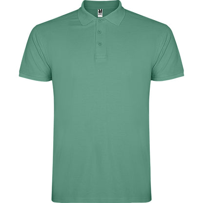 Polo manga corta STAR en color menta oscuro para personalizar con tu logo, nombre o foto
