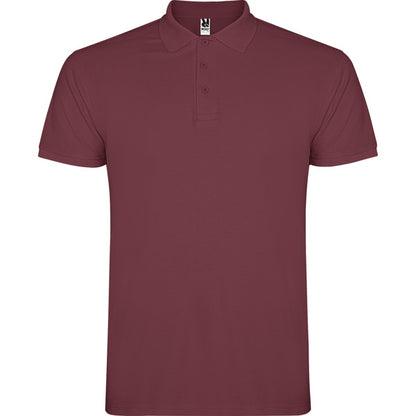 Polo manga corta STAR en color rojo baya — estampación y bordado de tu diseño