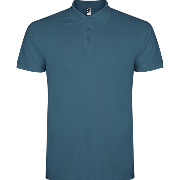 Polo manga corta STAR personalizable online — azul tormenta, taller en Madrid