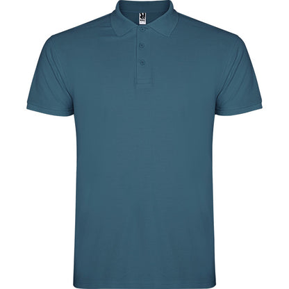 Polo manga corta STAR personalizable online — azul tormenta, taller en Madrid