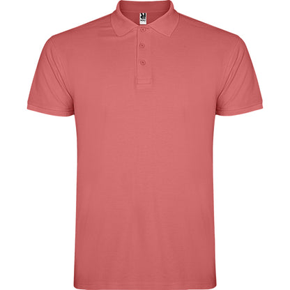Polo manga corta STAR personalizable online — rojo crisantemo, taller en Madrid