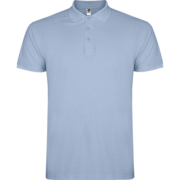 Polo manga corta STAR en color azul zen para personalizar con tu logo, nombre o foto