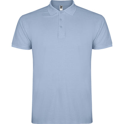 Polo manga corta STAR en color azul zen para personalizar con tu logo, nombre o foto