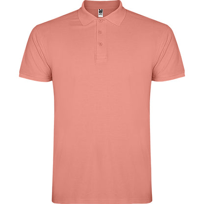 Polo manga corta STAR en color naranja clay — estampación y bordado de tu diseño