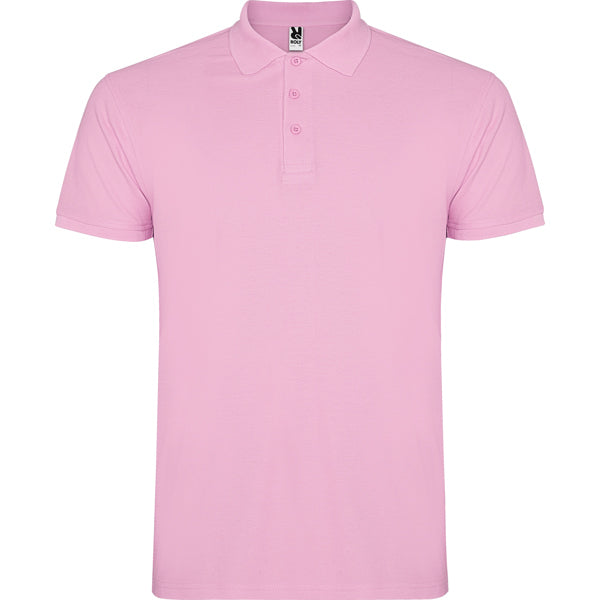 Polo manga corta STAR en color rosa claro, personalización a medida en Gráficas Hugo