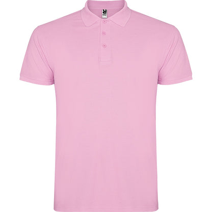 Polo manga corta STAR en color rosa claro, personalización a medida en Gráficas Hugo