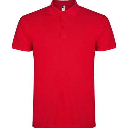 Polo manga corta STAR en color rojo — estampación y bordado de tu diseño