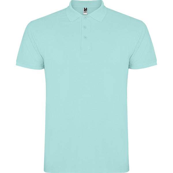 Polo manga corta STAR en color verde menta para personalizar con tu logo, nombre o foto