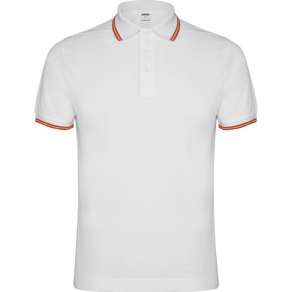Polo manga corta NATION personalizable online — blanco, taller en Madrid