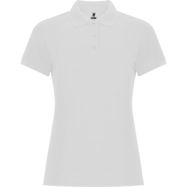 Polo manga corta PEGASO WOMAN PREMIUM en color blanco para personalizar con tu logo, nombre o foto