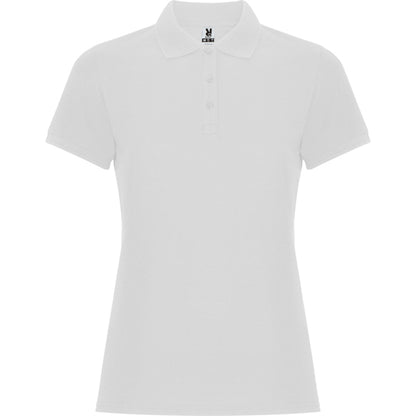 Polo manga corta PEGASO WOMAN PREMIUM en color blanco para personalizar con tu logo, nombre o foto