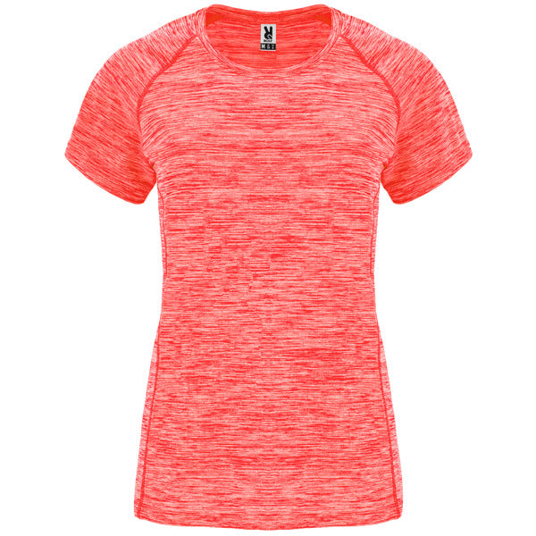 Camiseta técnica AUSTIN WOMAN en color coral fluor vigore, personalización a medida en Crea41