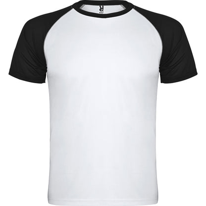 Camiseta técnica INDIANAPOLIS en color blanco/negro para personalizar con tu logo, nombre o foto
