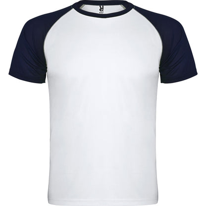 Camiseta técnica INDIANAPOLIS personalizable online — blanco/marino, taller en Madrid