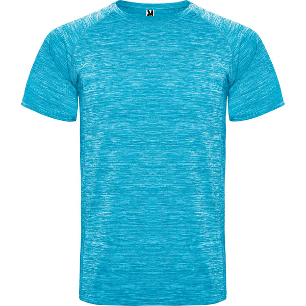 Camiseta técnica AUSTIN en color turquesa vigore — estampación y bordado de tu diseño