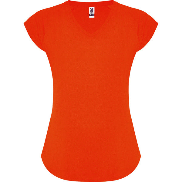 Camiseta técnica AVUS en color naranja fuego — estampación y bordado de tu diseño
