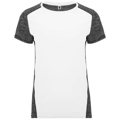 Camiseta técnica ZOLDER WOMAN en color blanco/negro vigore para personalizar con tu logo, nombre o foto