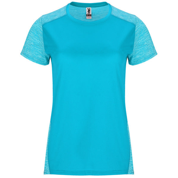 Camiseta técnica ZOLDER WOMAN personalizable online — turquesa/turquesa vigore, taller en Madrid