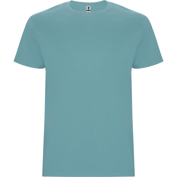 Camiseta manga corta STAFFORD en color azul dusty — estampación y bordado de tu diseño