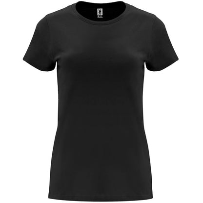 Camiseta manga corta CAPRI en color negro, personalización a medida en Gráficas Hugo