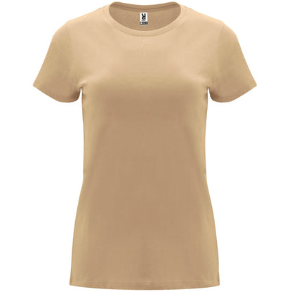 Camiseta manga corta CAPRI en color arena para personalizar con tu logo, nombre o foto