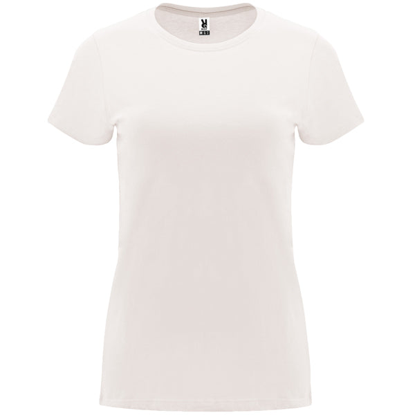 Camiseta manga corta CAPRI en color blanco vintage para personalizar con tu logo, nombre o foto