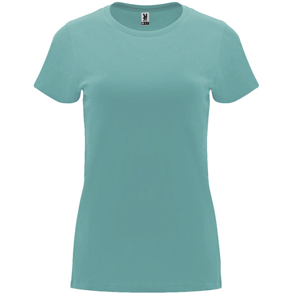 Camiseta manga corta CAPRI en color azul dusty para personalizar con tu logo, nombre o foto