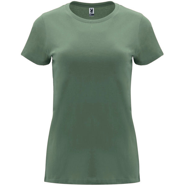 Camiseta manga corta CAPRI en color verde laurel — estampación y bordado de tu diseño