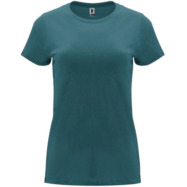 Camiseta manga corta CAPRI en color azul lago para personalizar con tu logo, nombre o foto