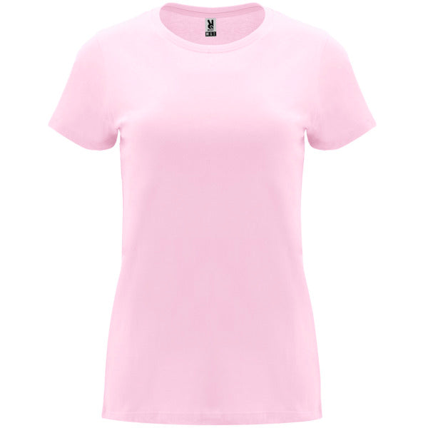 Camiseta manga corta CAPRI en color rosa claro — estampación y bordado de tu diseño